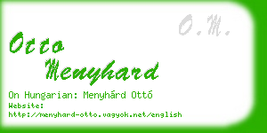 otto menyhard business card