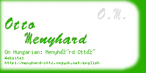 otto menyhard business card